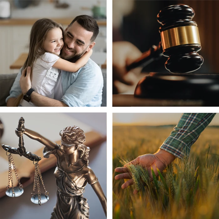 Collage of Lawyer Images and Practice Areas
